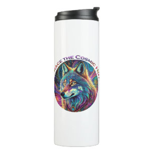 Embrace the Cosmic Howl Wolf Thermal Tumbler