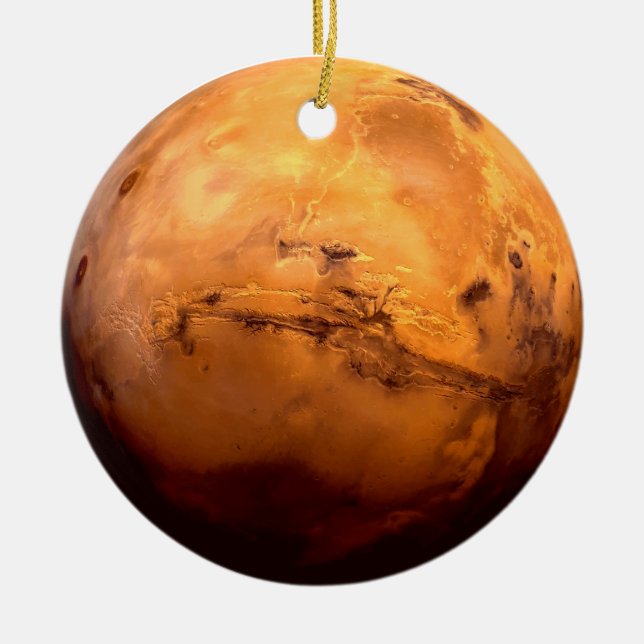 Embrace the Cosmos in Style: Mars Mystique Ceramic Ornament (Front)