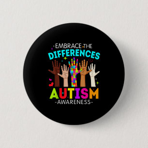 Embrace the differences autism awareness autistic 6 cm round badge