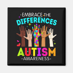 Embrace the differences autism awareness autistic magnet