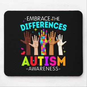 Embrace the differences autism awareness autistic mouse pad