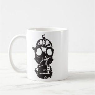 Embrace the Edgy Vibe with Cool Retro Gas Mask Tri Coffee Mug