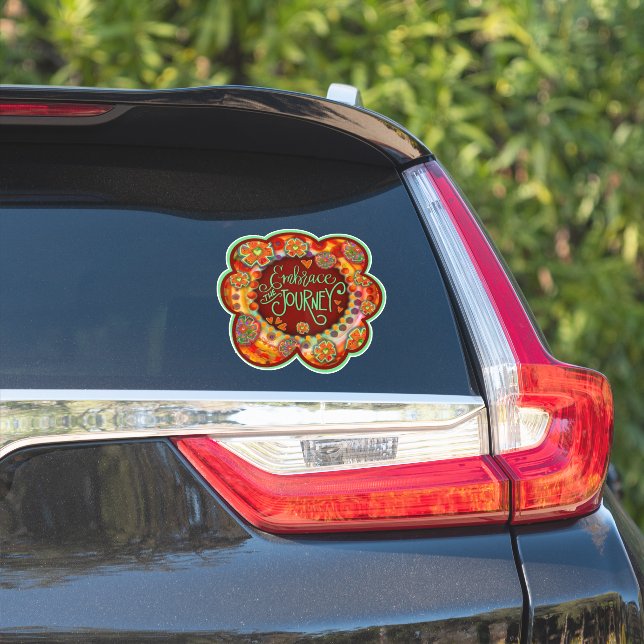 Embrace the Journey Floral Inspirivity Sticker (Car Side)