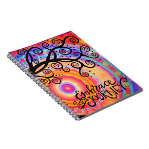 Embrace the Journey Tree Colourful Notebook