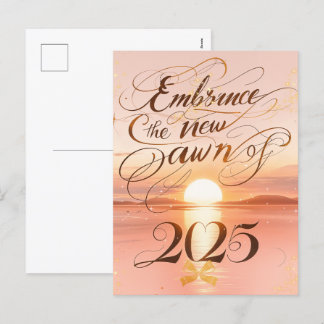 Embrace the New Dawn: 2025 Golden Sunrise New Year Holiday Postcard