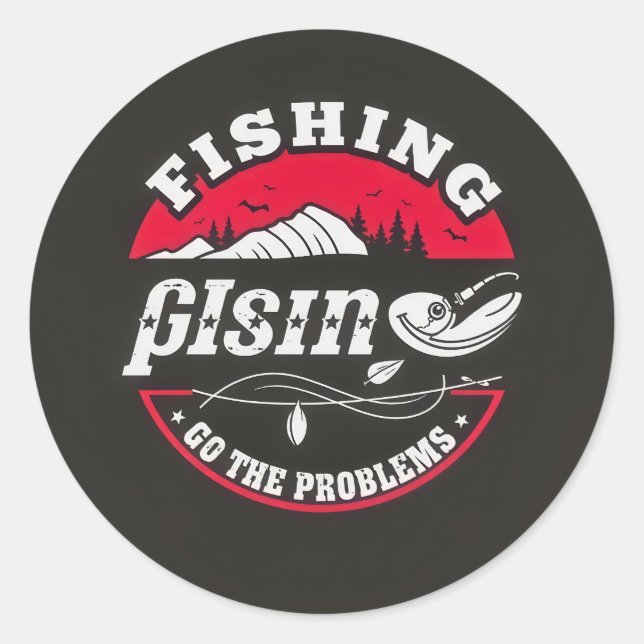 Embrace the Outdoors: Fishing Adventures Await! Classic Round Sticker (Front)