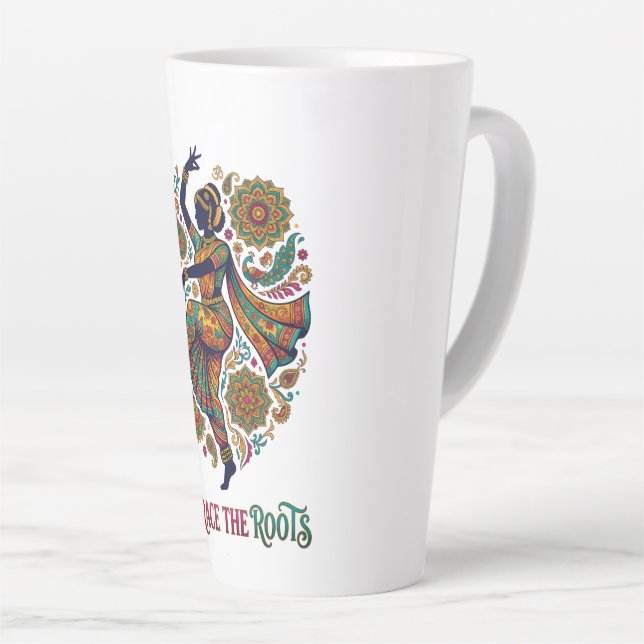 Embrace the Roots Dance Latte Mug (Right Angle)