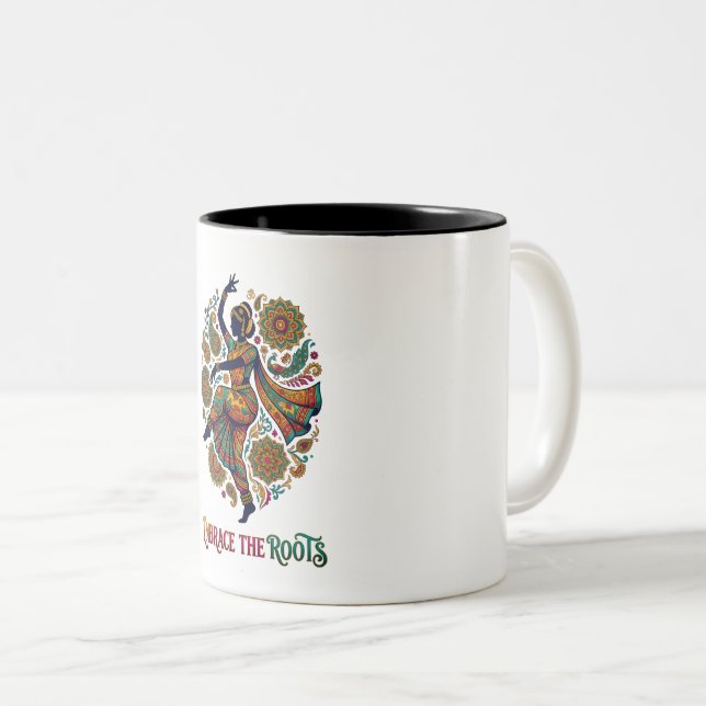 Embrace the Roots Dance Two-Tone Coffee Mug (Front Right)