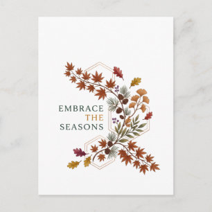 Embrace The Seasons Dynamic Autumn Botanical Branc Postcard