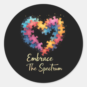 Embrace The Spectrum Autism Awareness Month Classic Round Sticker