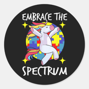 Embrace The Spectrum Autism Awareness Unicorn Classic Round Sticker