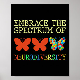 Embrace The Spectrum Of Neurodiversity Autism Butt Poster