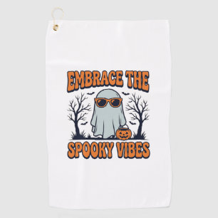 Embrace the Spooky Vibes Ghost Halloween Shirt_1 Golf Towel