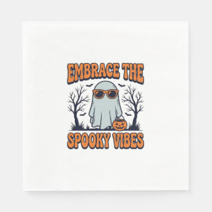 Embrace the Spooky Vibes Ghost Halloween Shirt_1 Napkin