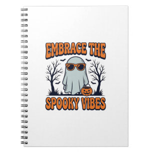 Embrace the Spooky Vibes Ghost Halloween Shirt_1 Notebook