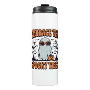 Embrace the Spooky Vibes Ghost Halloween Shirt_1 Thermal Tumbler