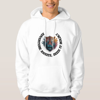 Embrace the Unknown: Adventure Awaits T-Shirt Text Hoodie