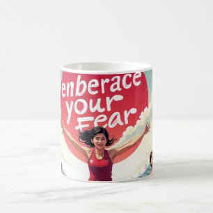 Embrace Your Fear – kawaii Motivational Runner  Coffee Mug