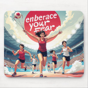 Embrace Your Fear – kawaii Motivational Runner Mouse Pad