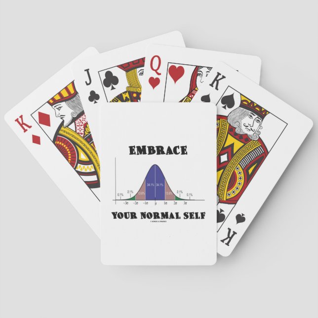 Embrace Your Normal Self (Bell Curve Humour) Playing Cards (Back)