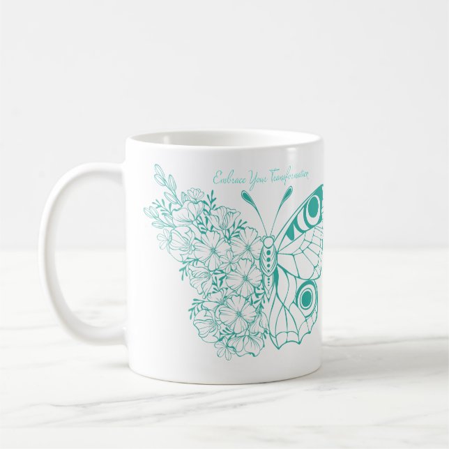 Embrace Your Transformation Butterfly Coffee Mug (Left)