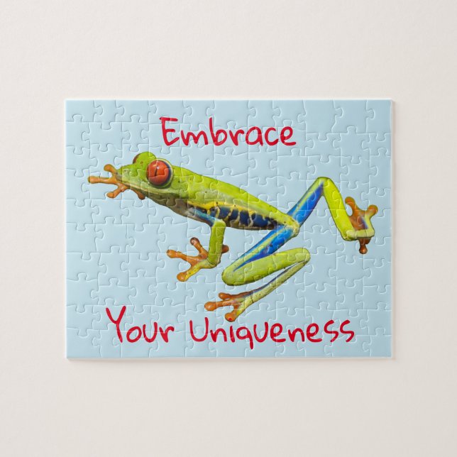 Embrace Your Uniqueness Frog Jigsaw Puzzle (Horizontal)