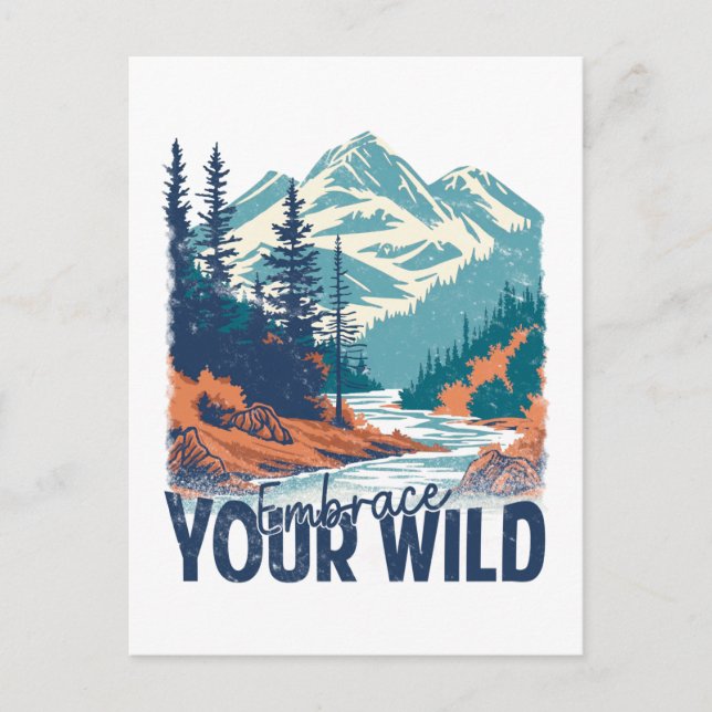 Embrace  Your Wild – Nature Adventure Postcard (Front)