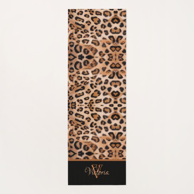 Embrace Your Wild Side with a Leopard Print  Yoga Mat (Back)