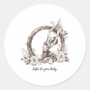 Embrace Your Zen - Yoga And Meditation Inspired Ar Classic Round Sticker