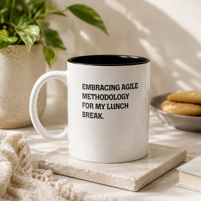 Embracing Agile Methodology for My Lunch Break Two-Tone Coffee Mug (Creator Uploaded)