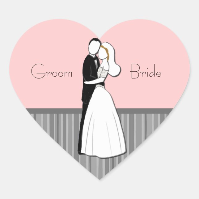 Embracing Couple Wedding Stickers (Front)