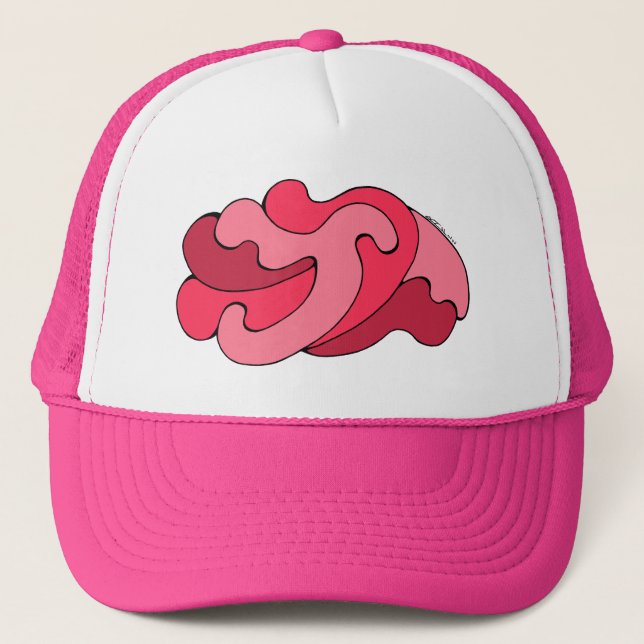 Embracing Curves (Pink and Red) Trucker Hat (Front)