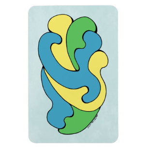 Embracing Curves (Yellow, Blue, Green) Magnet