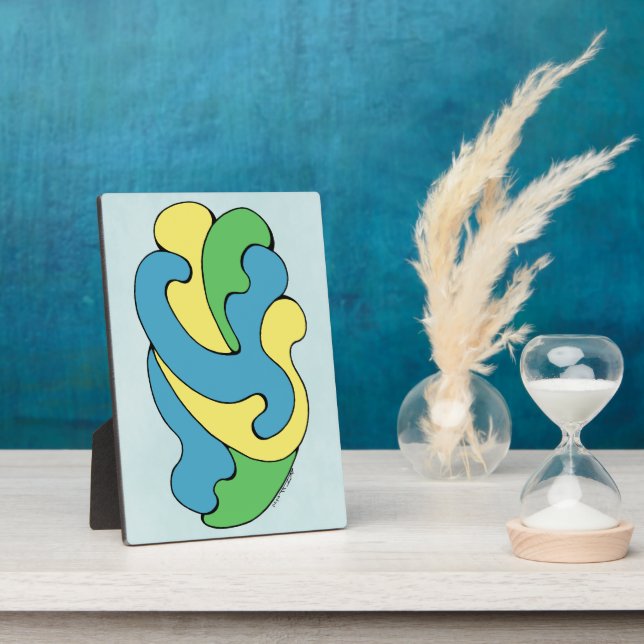 Embracing Curves (Yellow, Blue, Green) Plaque (Side)