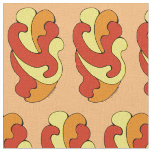 Embracing Curves (Yellow, Red, Orange) Fabric