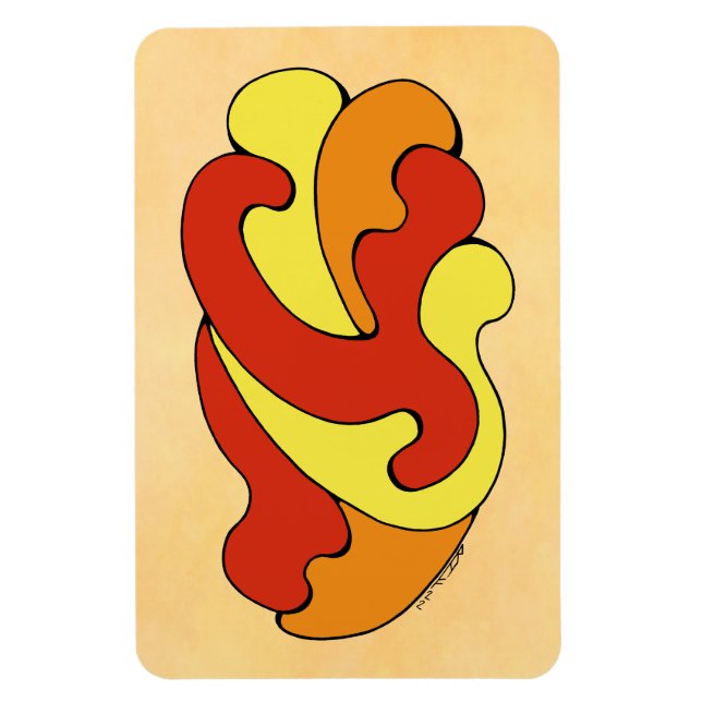 Embracing Curves (Yellow, Red, Orange) Magnet (Vertical)