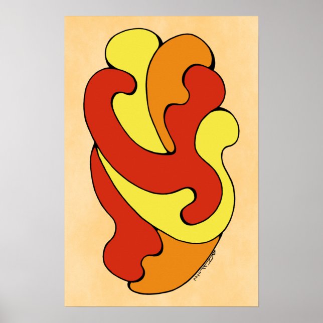 Embracing Curves (Yellow, Red, Orange) Poster (Front)
