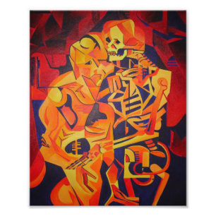Embracing Death Colourful Geometric Art Photo Print