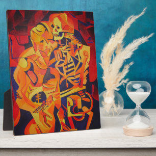 Embracing Death Colourful Geometric Art Plaque