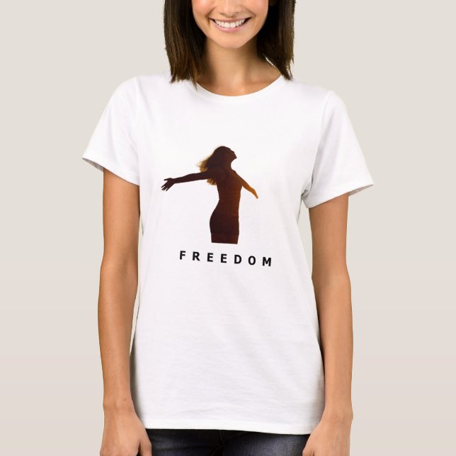 "Embracing Freedom at Sunset T-Shirt (Front)