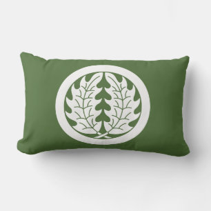 Embracing holly leaves in circle lumbar cushion