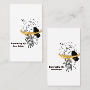 Embracing My Inner Eclipse Celestial Moon Line Art Business Card
