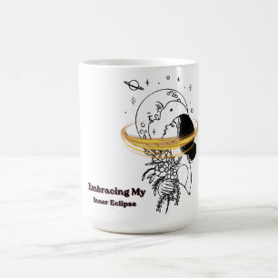 Embracing My Inner Eclipse Celestial Moon Line Art Coffee Mug