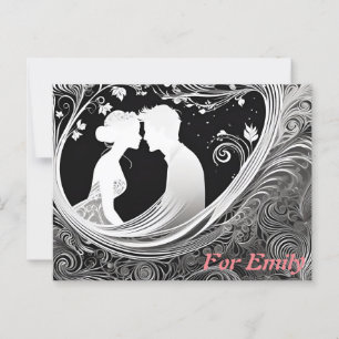 Embracing Silhouette Testament to Love's Contra Postcard