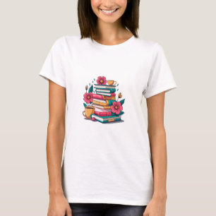 Embracing the Beauty of Flowery Books and Tea T-Shirt