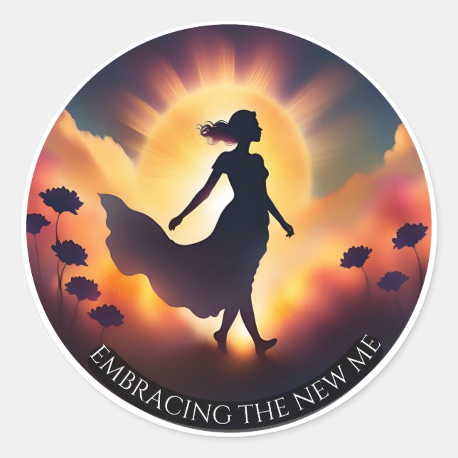 Embracing The New Me Classic Round Sticker (Front)