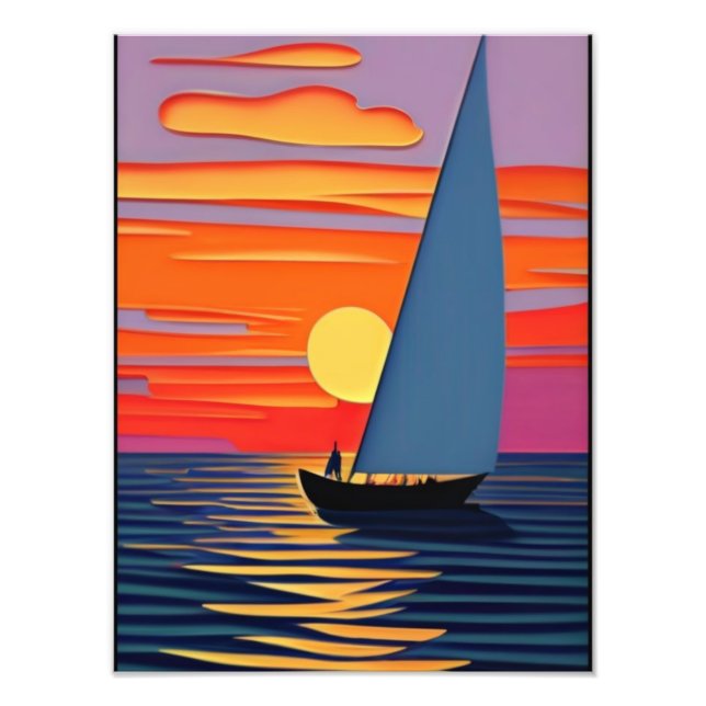  Embracing Tranquillity on the Open Sea Photo Print (Front)