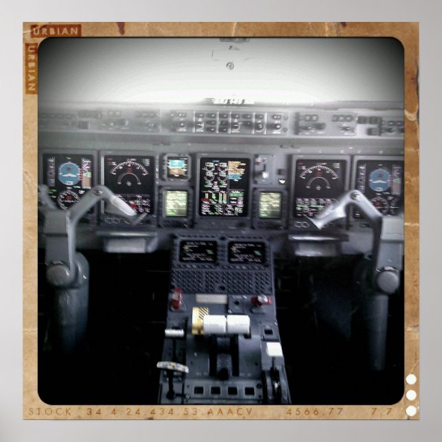 Embraer 145 Flight Deck Poster (Front)