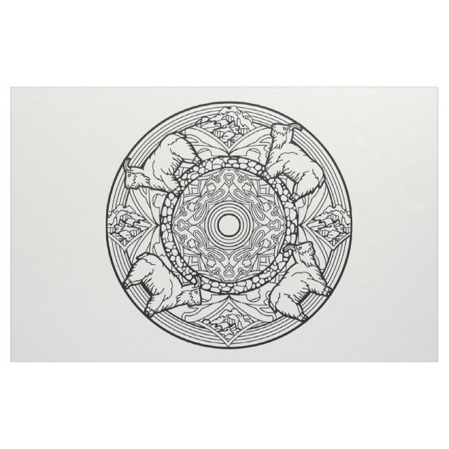 Embroider Your Own Mandala Fabric Goats (Fat Quarter)