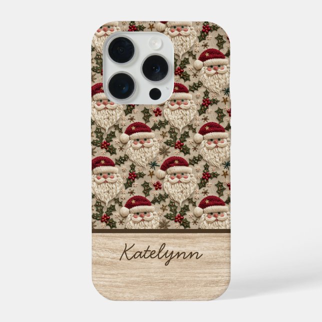 Embroidered 3D Santa Phone Case | Personalised (Back)